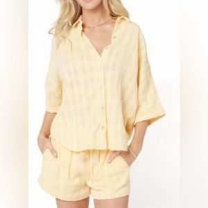 L*Space NWT Gene SET, Golden‎ Hour. SizeM. Both top & shorts. 100%cotton.